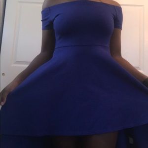 Off the shoulder high-low dress